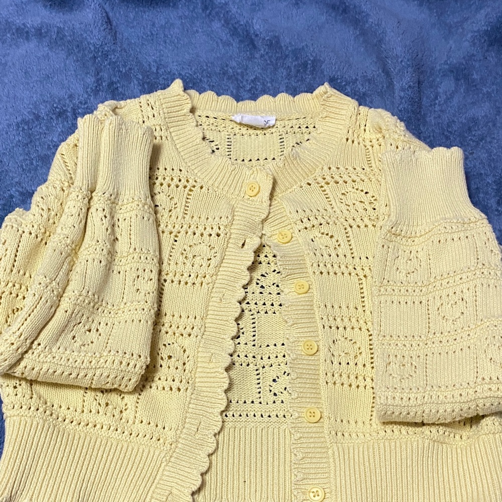 Faith & Zoe Cream Knit Women's Cardigan